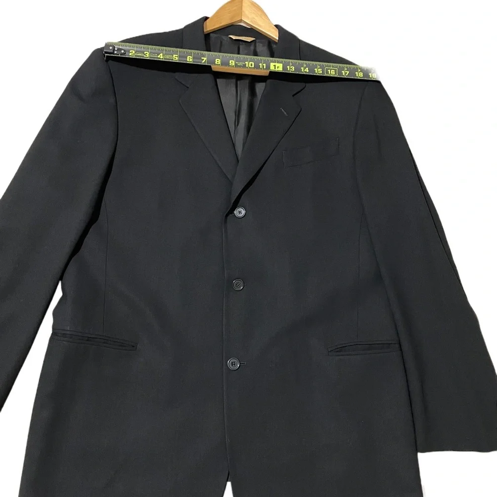 Donna Karan Men’s Wool Black Three Button Blazer Jacket Size:40